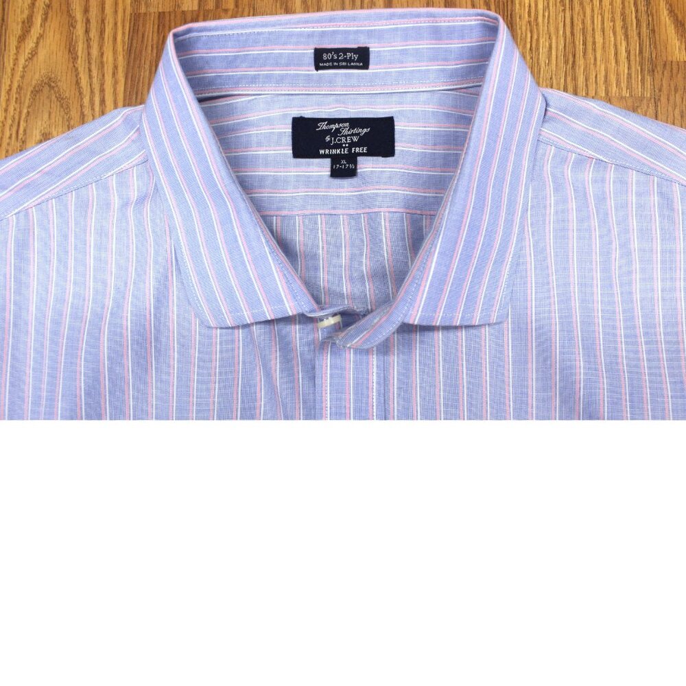 J.CREW THOMPSON REGULAR FIT 100% COTTON SHIRT PINK, BLUE & WHITE X-LARGE, XL